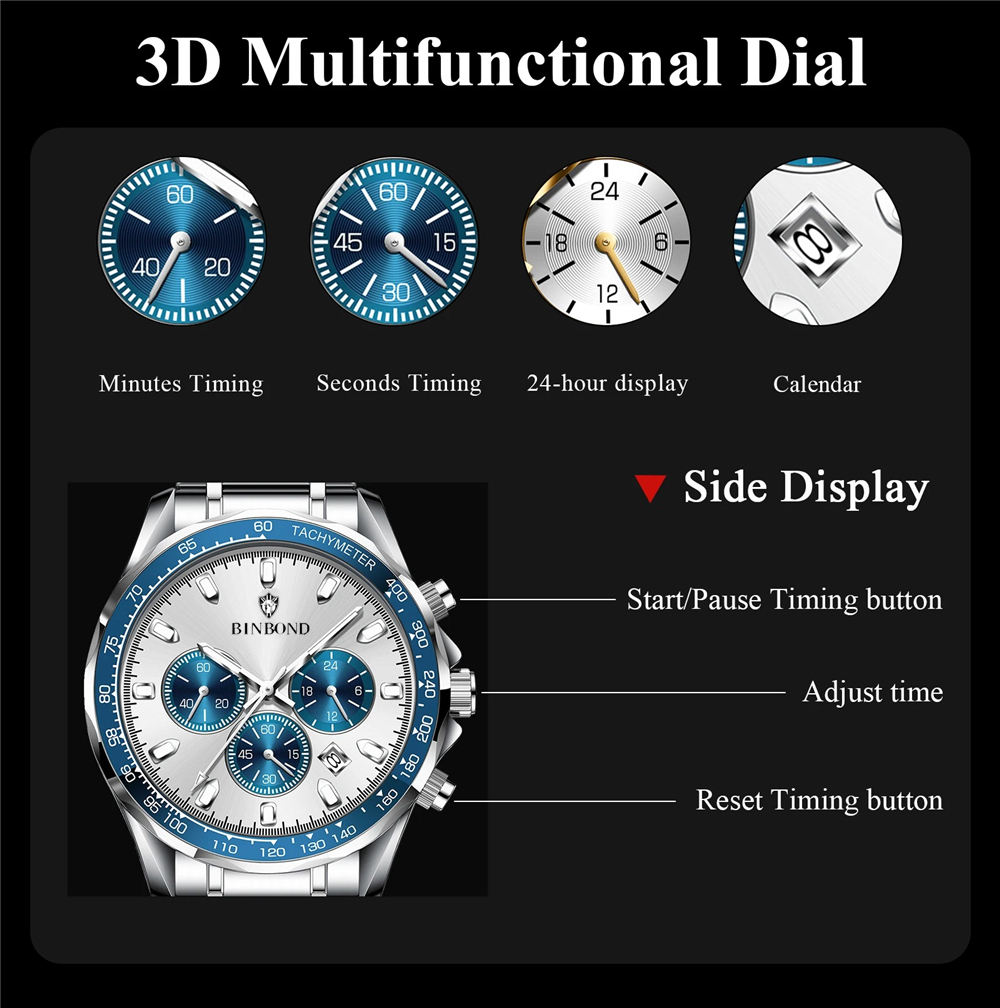 Sports New Men Chornograph Wat - Luxury Watch Maker 评论和价格