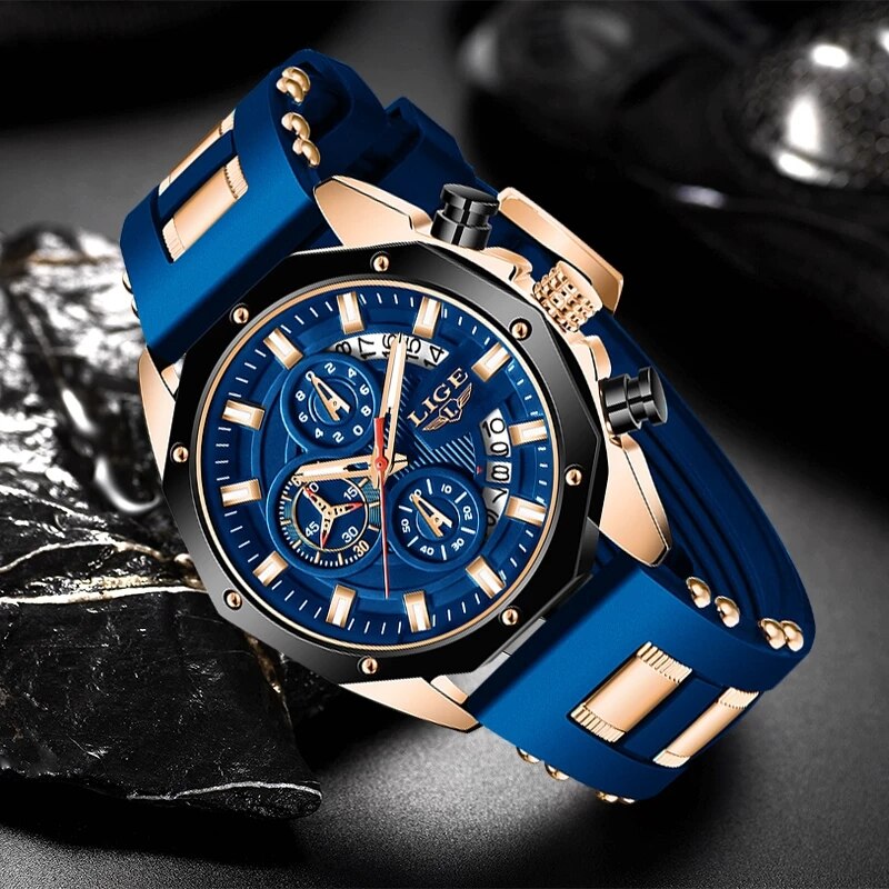 LIGE Fashion Men Watches Top B - Luxury Watch Maker 评论和价格