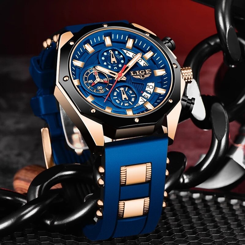 LIGE Fashion Men Watches Top B - Luxury Watch Maker 评论和价格