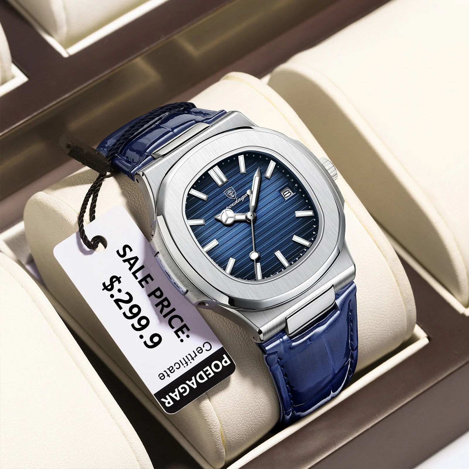 POEDAGAR Top Luxury Square Man - Luxury Watch Top 10 评论和价格