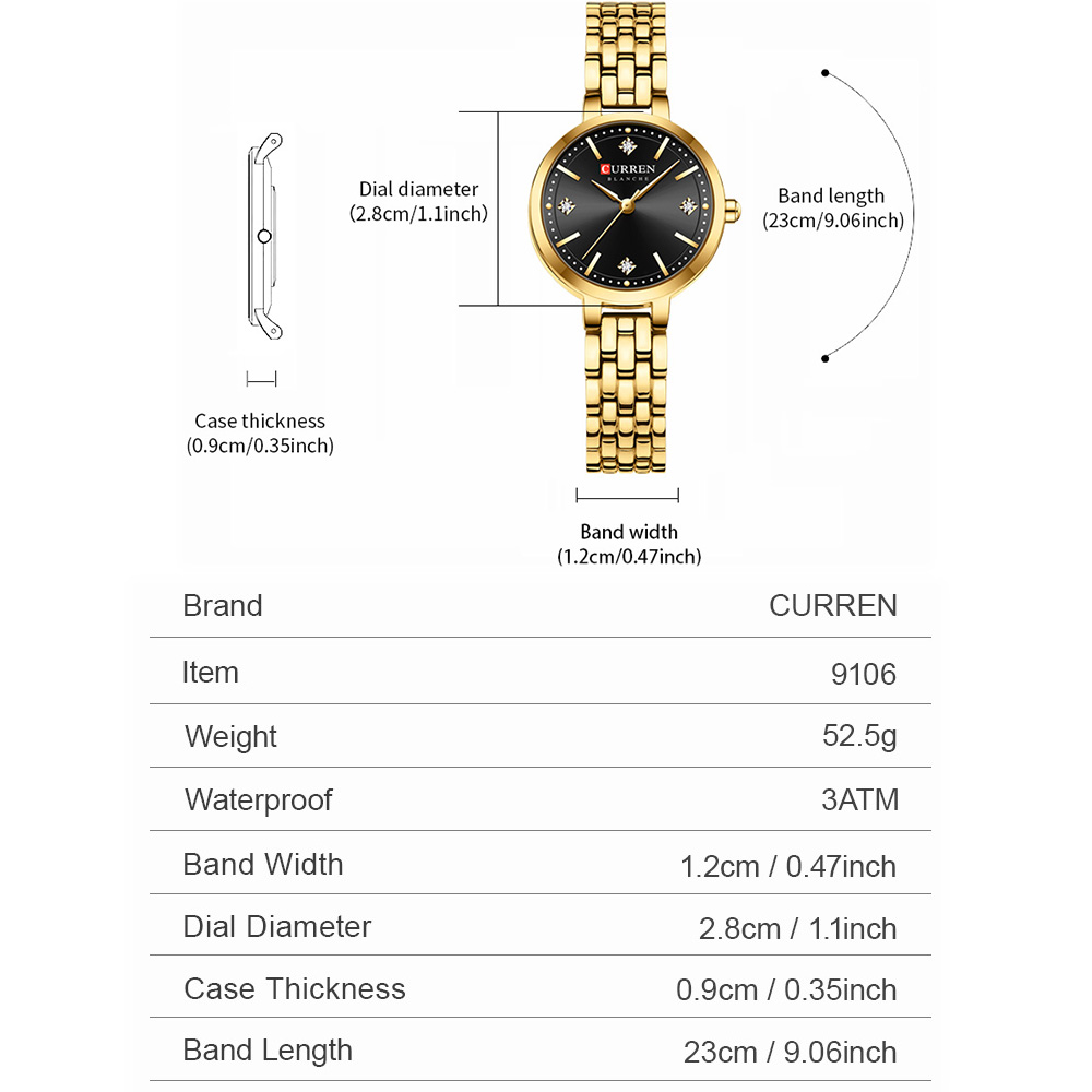 CURREN Ladies Minimalist Thin  - Luxury Watch Gift For Her 评论和价格