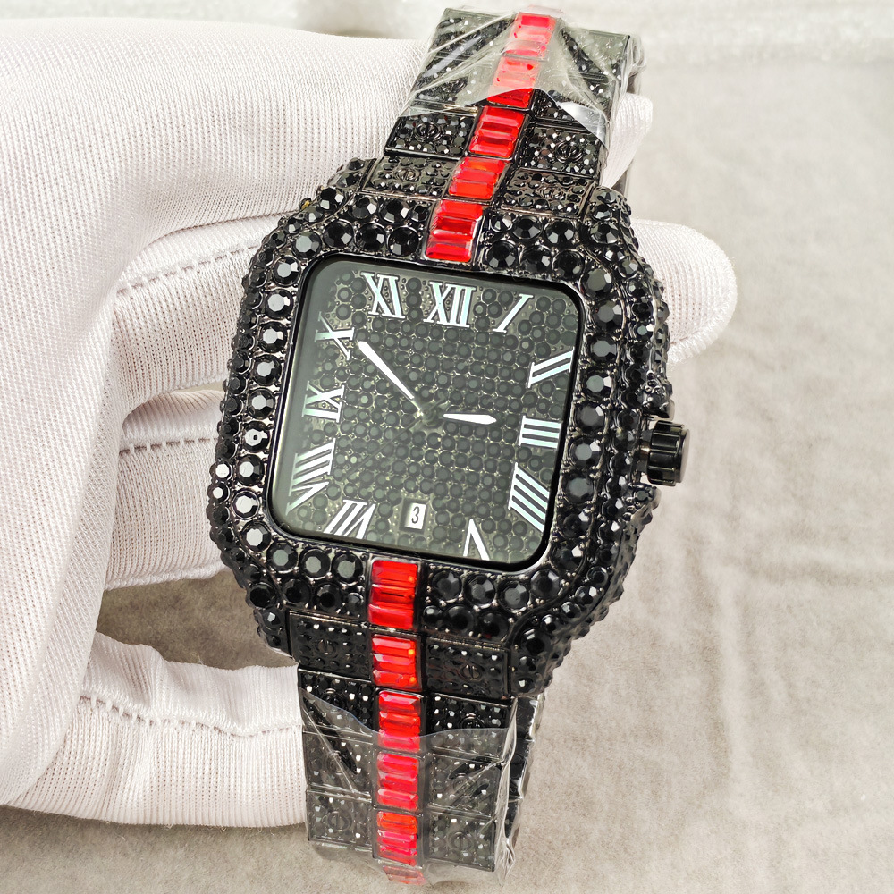 Black Hip Hop Iced Out Quartz  - Luxury Watch Iceberg 评论和价格