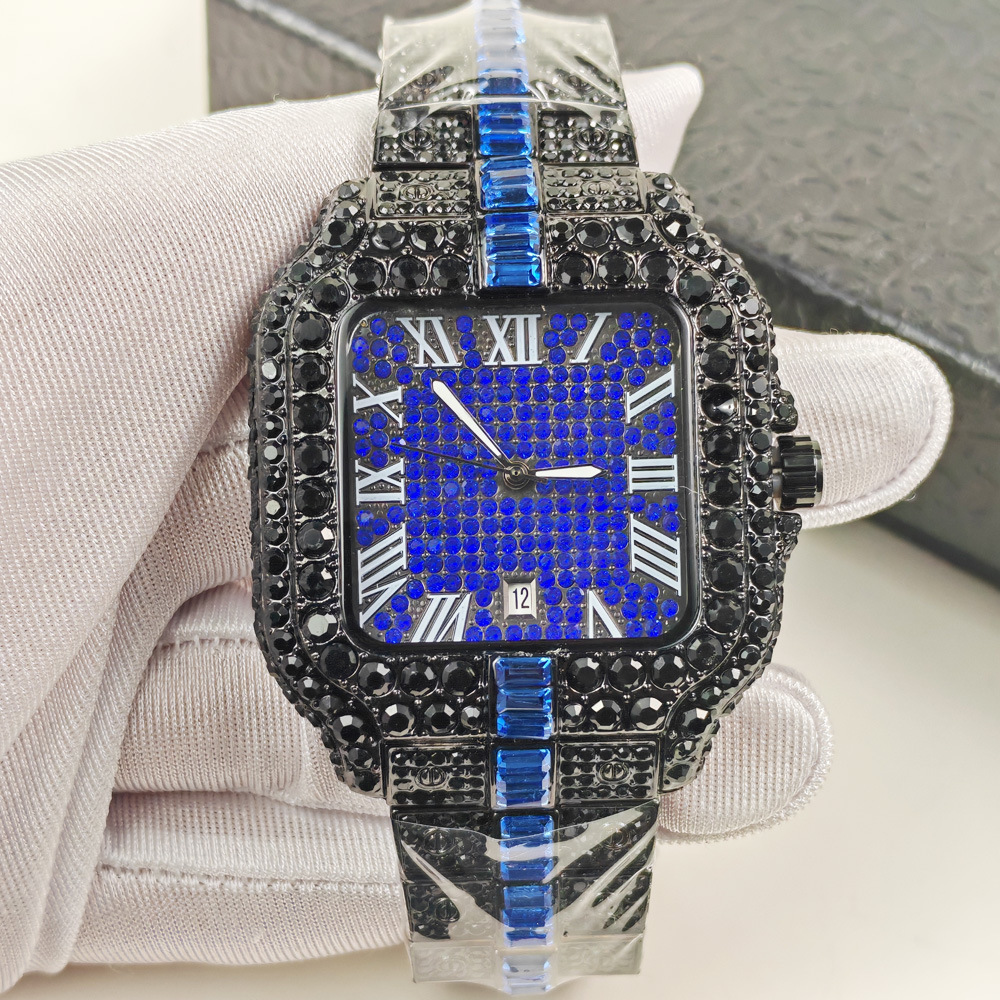 Black Hip Hop Iced Out Quartz  - Luxury Watch Iceberg 评论和价格
