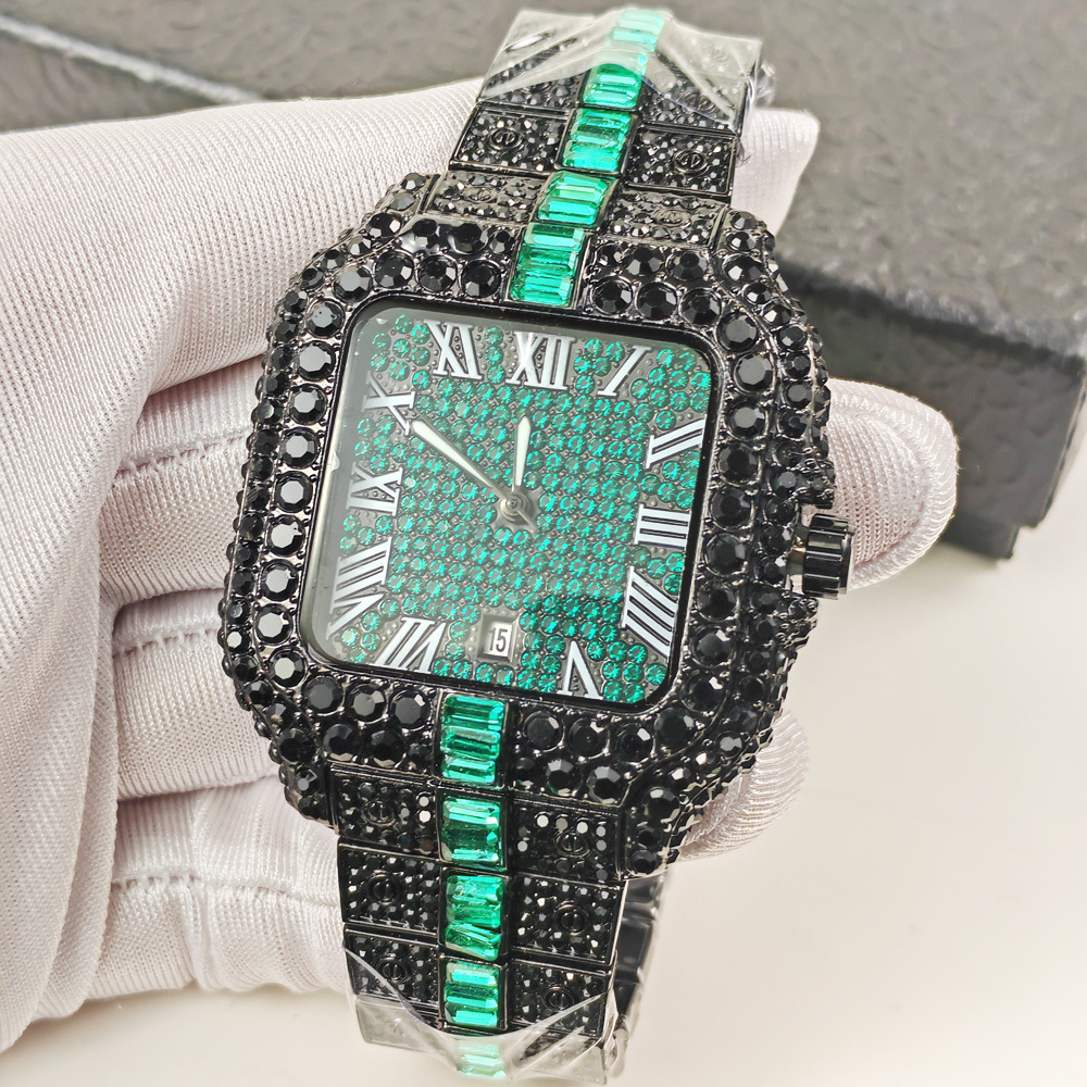 Black Hip Hop Iced Out Quartz  - Luxury Watch Iceberg 评论和价格