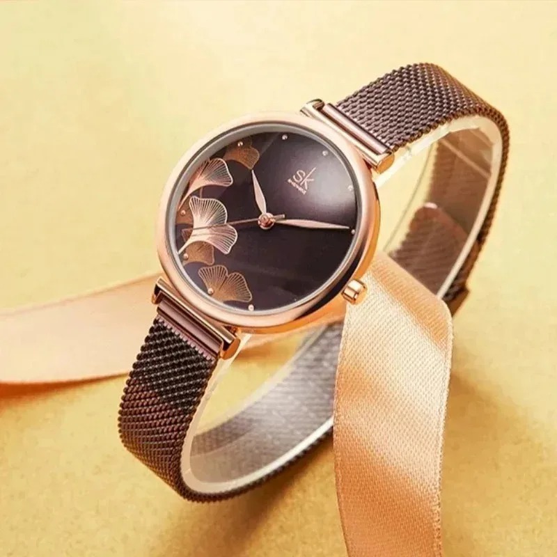 Luxury Women's Ginkgo Leaf Wat - Luxury Watch Gift For Her 评论和价格